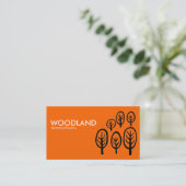 Holz - Weiß und Schwarz auf Orange Visitenkarte (Stehend Vorderseite)