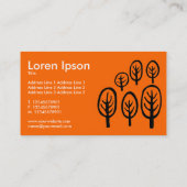 Holz - Weiß und Schwarz auf Orange Visitenkarte (Rückseite)