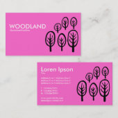 Holz - weiß und schwarz auf rosa visitenkarte (Vorne/Hinten)