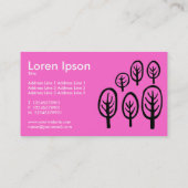 Holz - weiß und schwarz auf rosa visitenkarte (Rückseite)