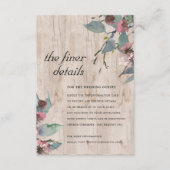 Holz Wild Rosa Eukalyptus Blumenzwiebeln Detail Begleitkarte (Vorderseite)