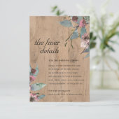 Holz Wild Rosa Eukalyptus Blumenzwiebeln Detail Begleitkarte (Stehend Vorderseite)