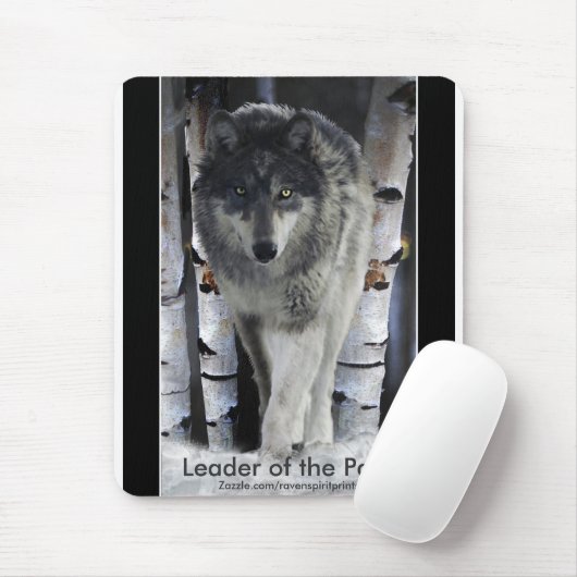 Holz Wolf, Schnee und Bäume Kunst und Naturleben Mousepad (Mit Mouse)