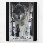 Holz Wolf, Schnee und Bäume Kunst und Naturleben Mousepad (Vorne)