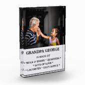 Holz "Woraus Opa gemacht ist" Fotoblock (Links)