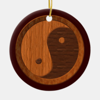Holz Yin Yang Ornament