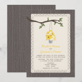  Holz / Zinn-Dose von Wildblumen Hochzeit Einladung (Vorne/Hinten)