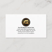 Holz-Zuhause über Brick-Wand-Handyman-Tools Visitenkarte (Rückseite)