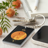 Holzaffe 1944 2004 Branntwein Zodiac Geburtsdatum  Schlüsselanhänger (Vorderseite rechts)