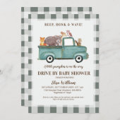 Holzantrieb mit Kinderdusche Einladung (Vorne/Hinten)