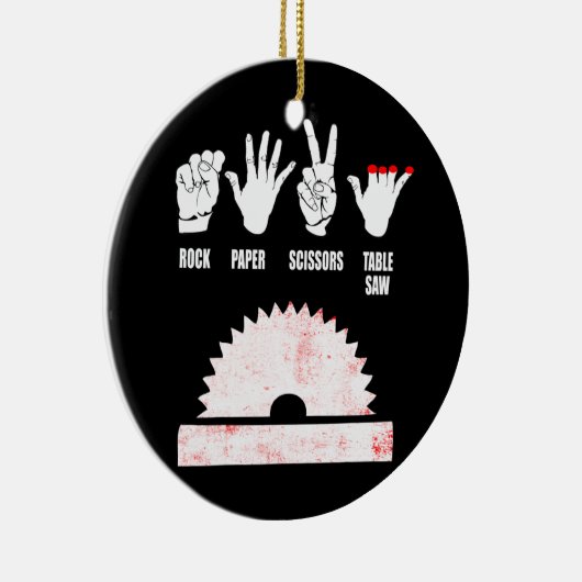 Holzarbeiter Carpenter Rock Paper Table sah Funny Keramik Ornament (Rechts)