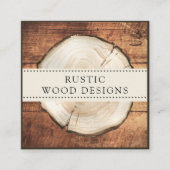 Holzarbeiter-Carpenter Rustic Wood Business Card Quadratische Visitenkarte (Vorderseite)