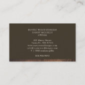 Holzarbeiter-Carpenter Rustic Wood Business Card Visitenkarte (Rückseite)