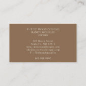Holzarbeiter-Carpenter Rustic Wood Business Card Visitenkarte (Rückseite)