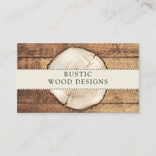 Holzarbeiter-Carpenter Rustic Wood Business Card Visitenkarte (Vorderseite)