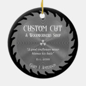 Holzarbeiter Carpenter Saw Blade Keramik Ornament (Hinten)