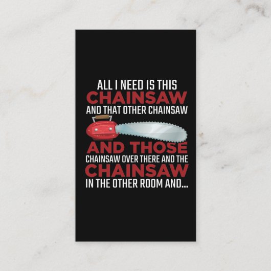 Holzarbeiter Chainsaw Lumberjack Logger Wald Visitenkarte (Vorderseite)