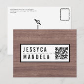 Holzarbeiter mit Hazel Wood Postkarte (Vorne/Hinten)