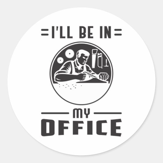 Holzarbeiter Säge Holzbearbeitungsmaschine Funny G Runder Aufkleber (Vorderseite)