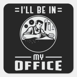 Holzarbeiter sah Holzbearbeitungsmaschine Geschenk Quadratischer Aufkleber