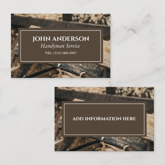 Holzarbeiter Tools Carpenter Handyman Business Visitenkarte (Vorne/Hinten)
