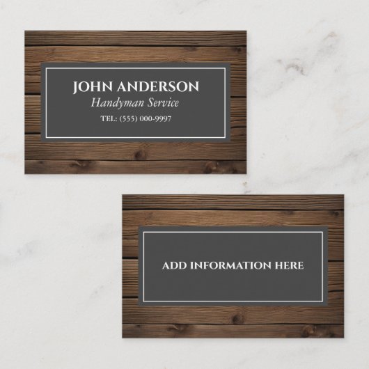 Holzarbeiter Tools Carpenter Handyman Business Visitenkarte (Vorne/Hinten)