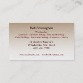 Holzarbeiter Visitenkarte (Rückseite)