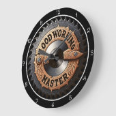 Holzarbeitsmeister mit Sägeblatt-Akzent Große Wanduhr (Winkel)