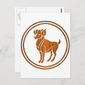 Holzaries Zodiac Ram Astrologie-Zeichen Postkarte (Vorne/Hinten)