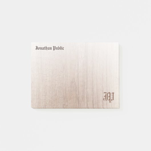 Holzaussehen Alter Vintager Text handgeschriebenes Post-it Klebezettel (Vorderseite)