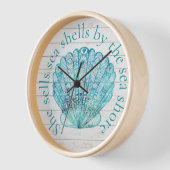 Holzaussehen Aqua Sea Muschel Clock Uhr (Winkel)