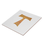 Holzaussehen Franciscan Tau Cross Fliese (Seite)