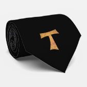 Holzaussehen Franciscan Tau Cross Krawatte (Gerollt)
