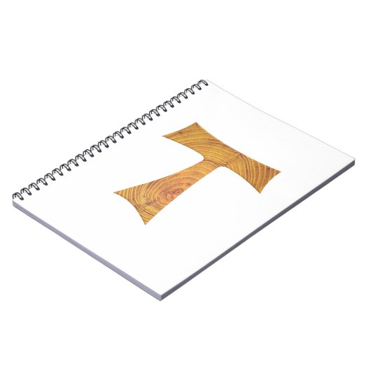 Holzaussehen Franciscan Tau Cross Notizblock (Linke Seite)