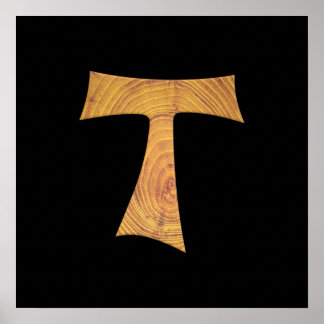 Holzaussehen Franciscan Tau Cross Poster