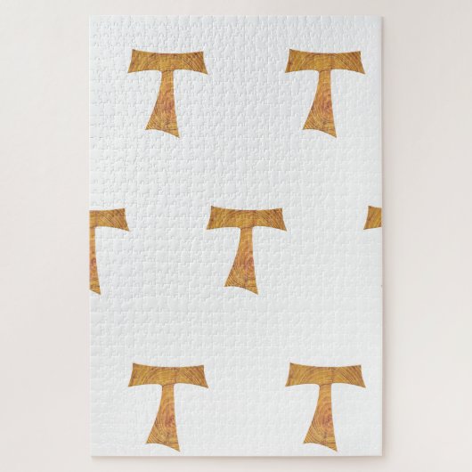 Holzaussehen Franciscan Tau Cross Puzzle (Vertikal)