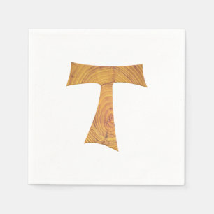 Holzaussehen Franciscan Tau Cross Serviette