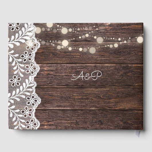 Holzbalken und Streichleuchten Gästebuch (Rückseite)