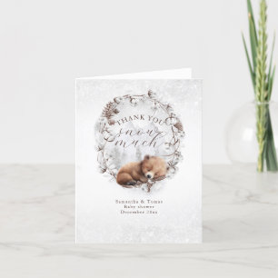 Holzbär Außenkühlung Winter Baby Dusche Dankeskarte