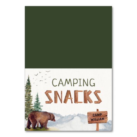 Holzbär - Hölzerne Snacks Schildkartentablett Tischnummer (Vorderseite)