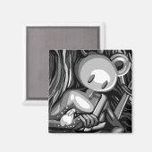 Holzbär magnet (Vorderseite/Rückseite)