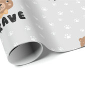 Holzbär Tier Boho Muster Geschenkpapier (Rolleneckpunkt)