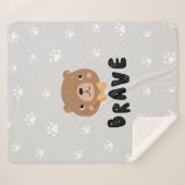 Holzbär Tier Boho Muster Sherpadecke (Vorderseite (Horizontal))