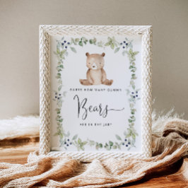 Holzbärchen schätzen wie viele Gummibären Poster