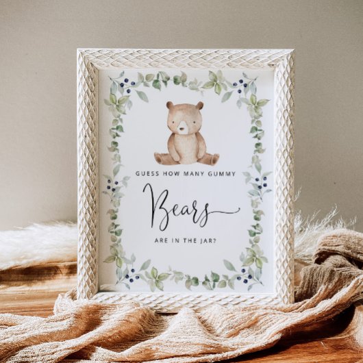 Holzbärchen schätzen wie viele Gummibären Poster