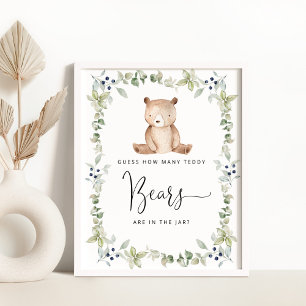 Holzbärchen schätzen, wie viele Teddybären Poster