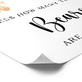 Holzbärchen schätzen, wie viele Teddybären Poster (Ecke)