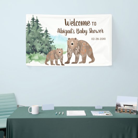 Holzbären neutrale Aquarellendusche Banner (Messeveranstaltung)