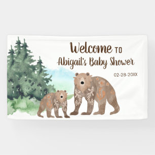 Holzbären neutrale Aquarellendusche Banner