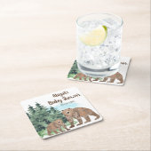 Holzbären neutrale Aquarellendusche Rechteckiger Pappuntersetzer (Vor Ort)